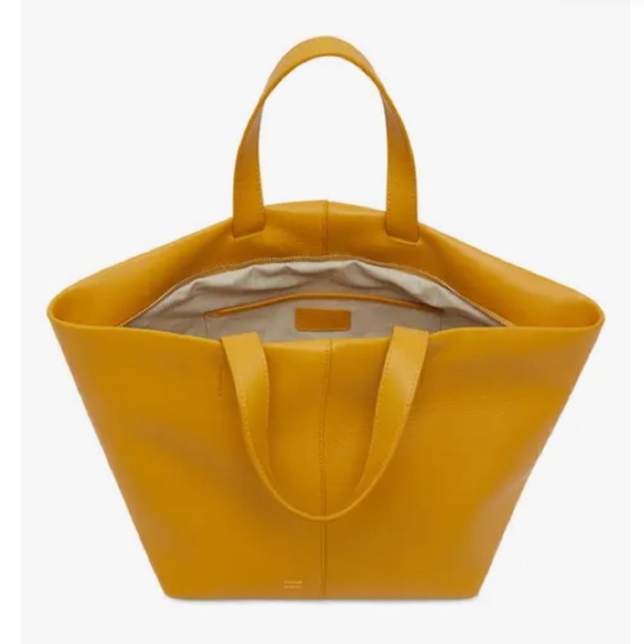 NWT $695 MANSUR GAVRIEL Tulipano Leather Tote in Ochre! - Picture 2 of 3
